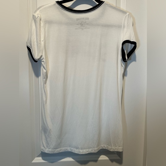 A119 Y2K True Religion White and Red Graphic Tee Lovers - Picture 3 of 3